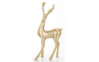 Figurka ozdobna Renifer H39 cm złota metalowa