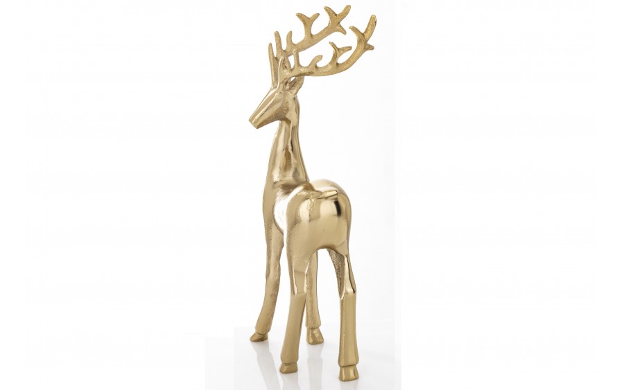 Figurka ozdobna Renifer H39 cm złota metalowa