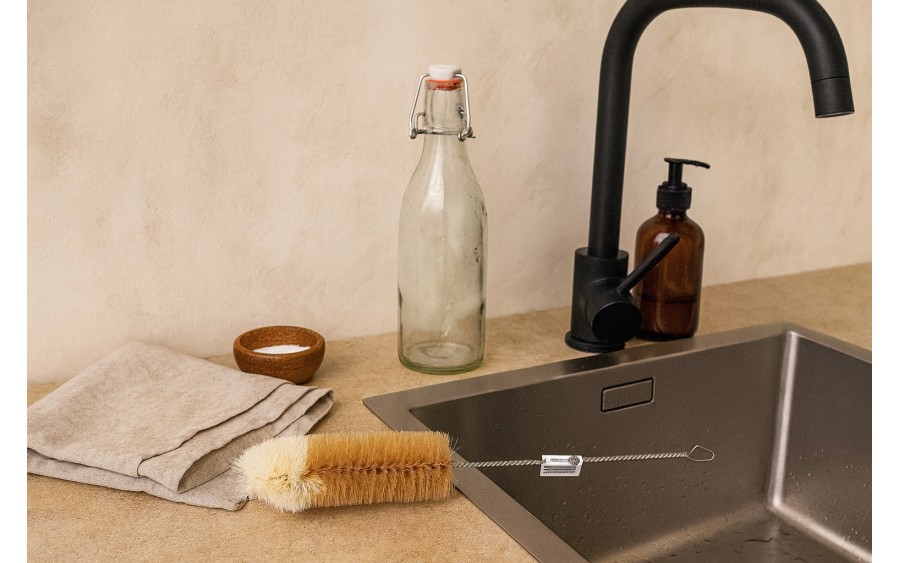 Szczotka do butelek 30 mm szczecina naturalna + bawełna