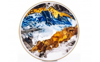 Taca dekoracyjna 34,5 cm Biało-nieb-brąz 159833