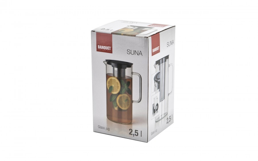 Dzbanek szklany 2,5 L Suna z zaparzaczem