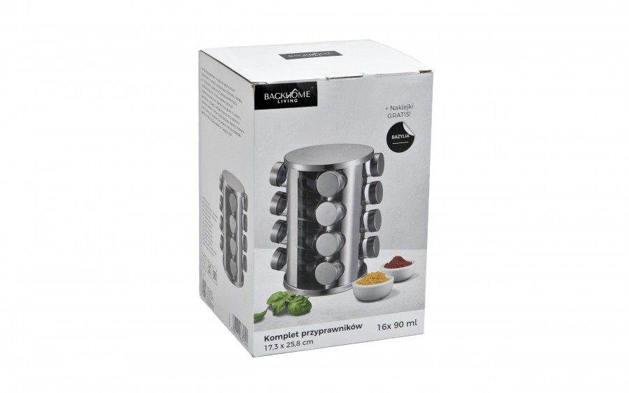 Komplet 16 Przyprawników okrągły BackHome Living 9141