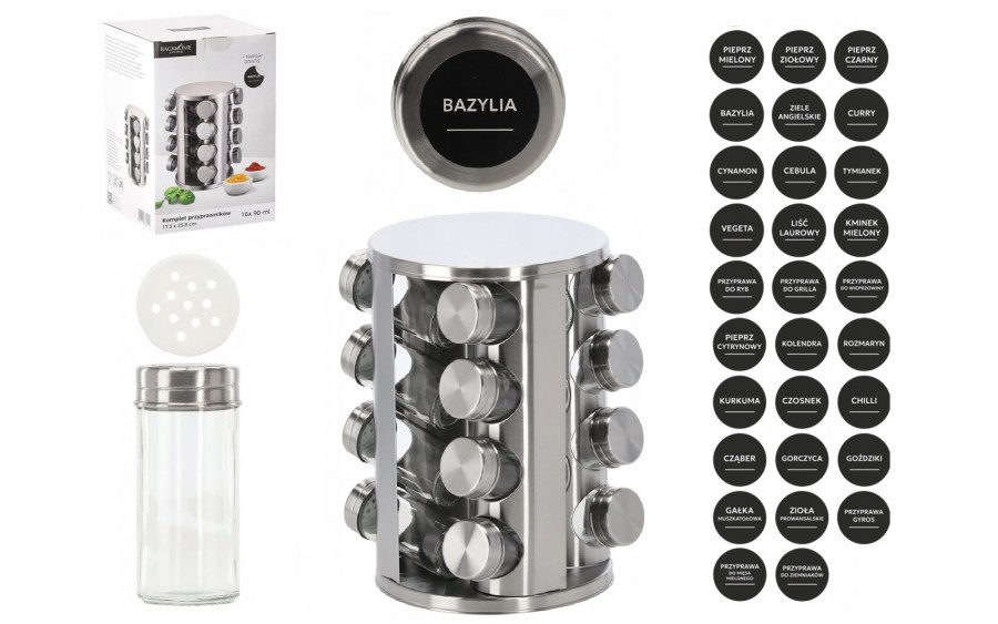 Komplet 16 Przyprawników okrągły BackHome Living 9141