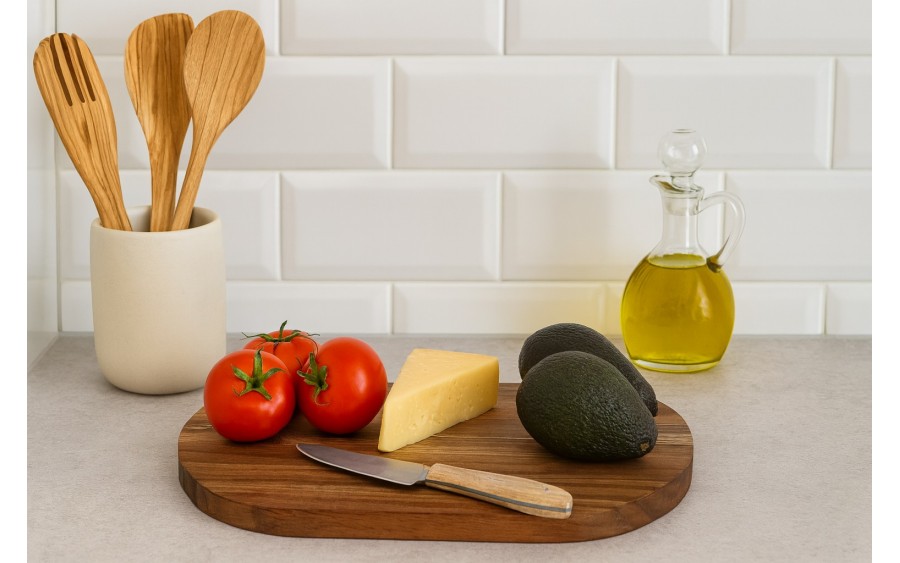 Deska do krojenia 28x20 cm Akacja owalna