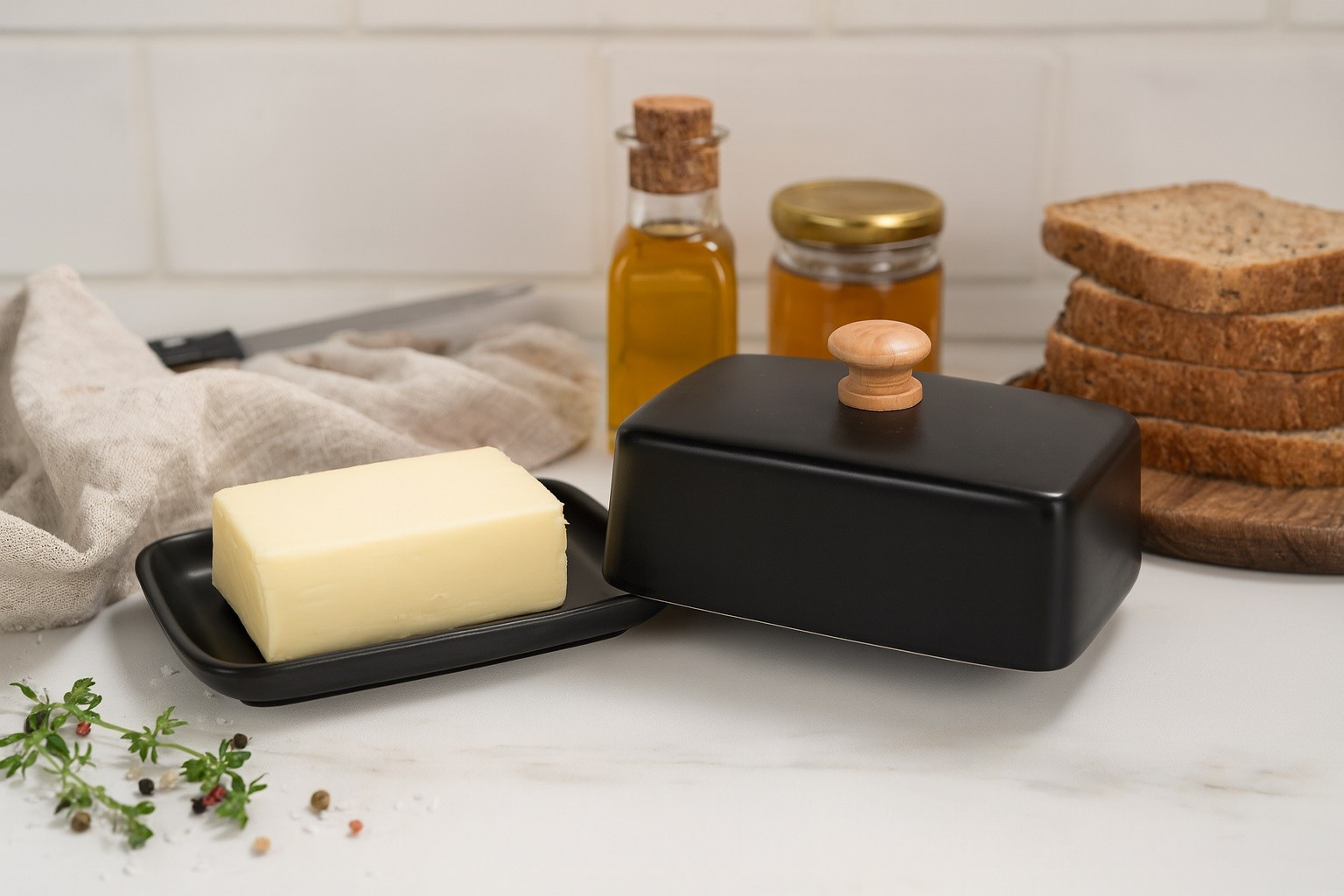 Maselnica porcelanowa Bona czarna