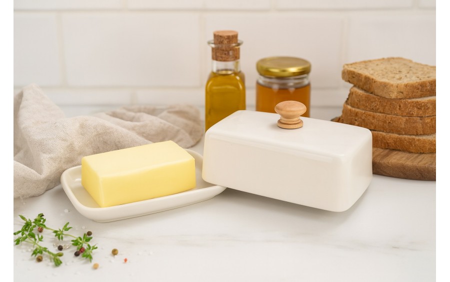 Maselnica porcelanowa Bona biała