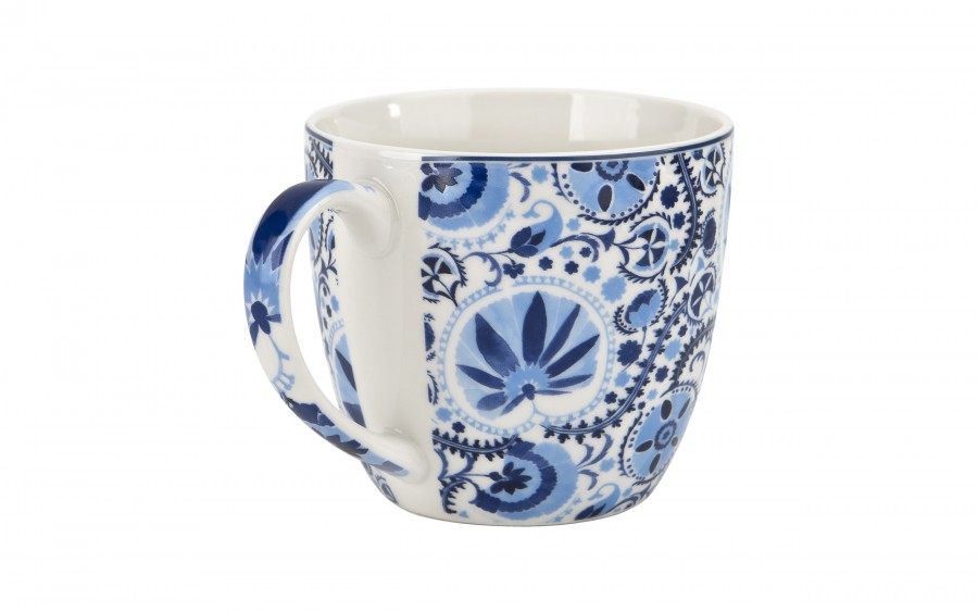 Kubek porcelanowy 460 ml Naresh Blue w koszyczku