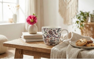 Kubek porcelanowy 460 ml Liberty w koszyczku