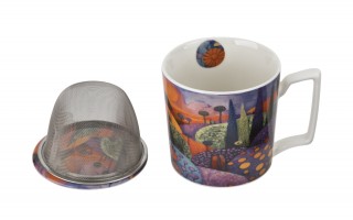 Kubek porcelanowy 450 ml z zaparzaczem Modern Bubbly Hills