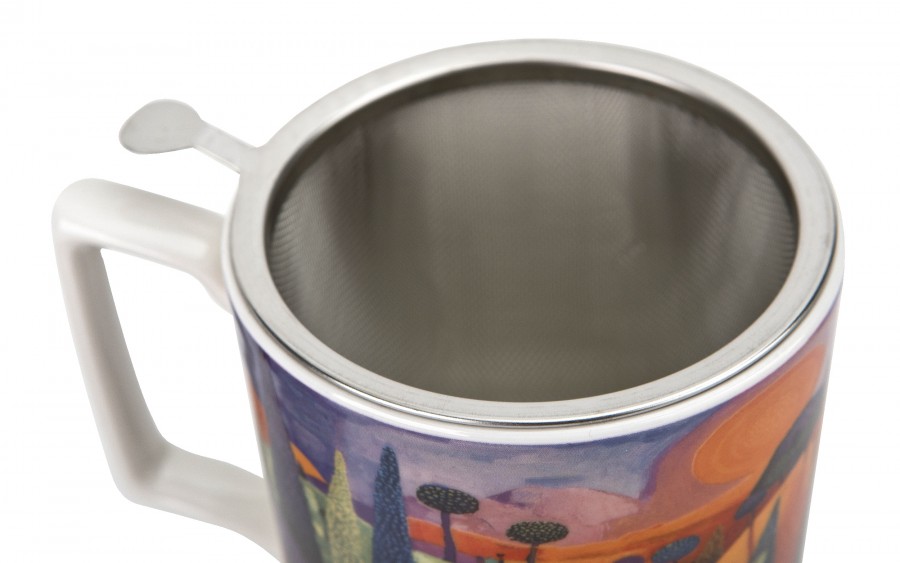 Kubek porcelanowy 450 ml z zaparzaczem Modern Bubbly Hills