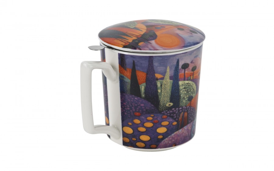 Kubek porcelanowy 450 ml z zaparzaczem Modern Bubbly Hills