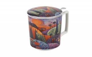 Kubek porcelanowy 450 ml z zaparzaczem Modern Bubbly Hills