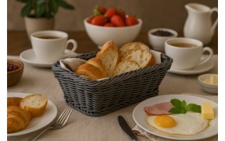 Koszyk pleciony 22x15,5x7 cm szary 7803