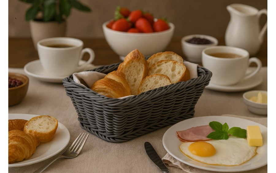 Koszyk pleciony 22x15,5x7 cm szary 7803