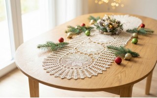 Bieżnik koronkowy 40x90 cm Ecru owalny - wzór ażurowy