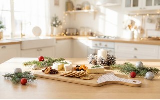 Deska bambusowa 15x39 cm Xmas Pink