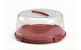 Pojemnik okrągły na ciasto 34,7 cm czerwony CURVER