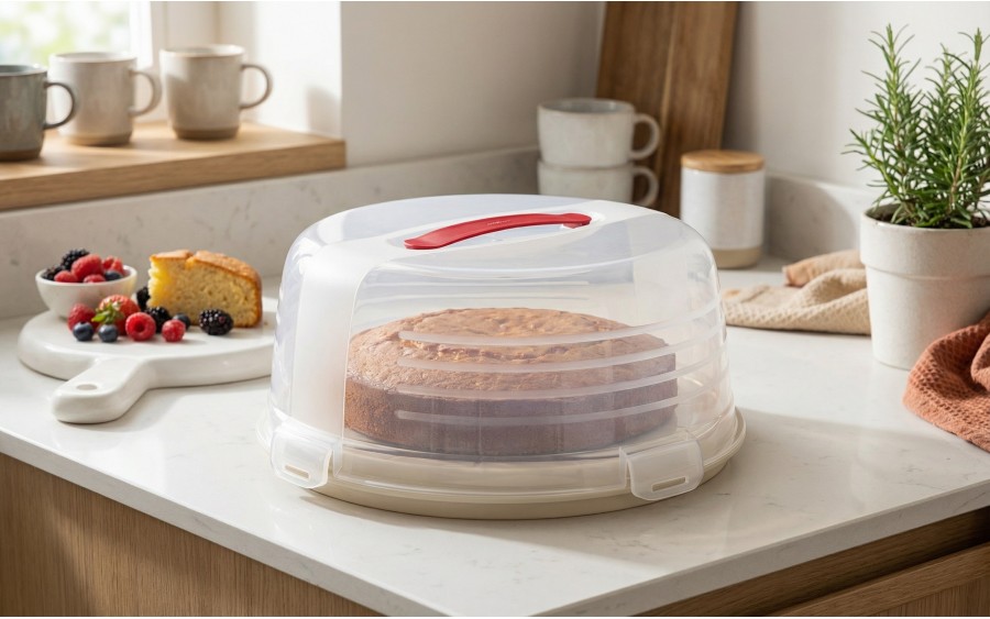 Pojemnik okrągły na ciasto 34,7 cm kremowy CURVER