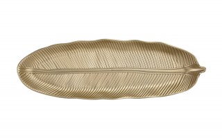 Taca dekoracyna 40x13x3 cm złoty liść