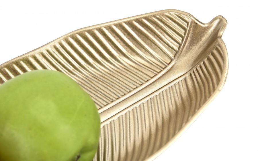 Taca dekoracyna 40x13x3 cm złoty liść