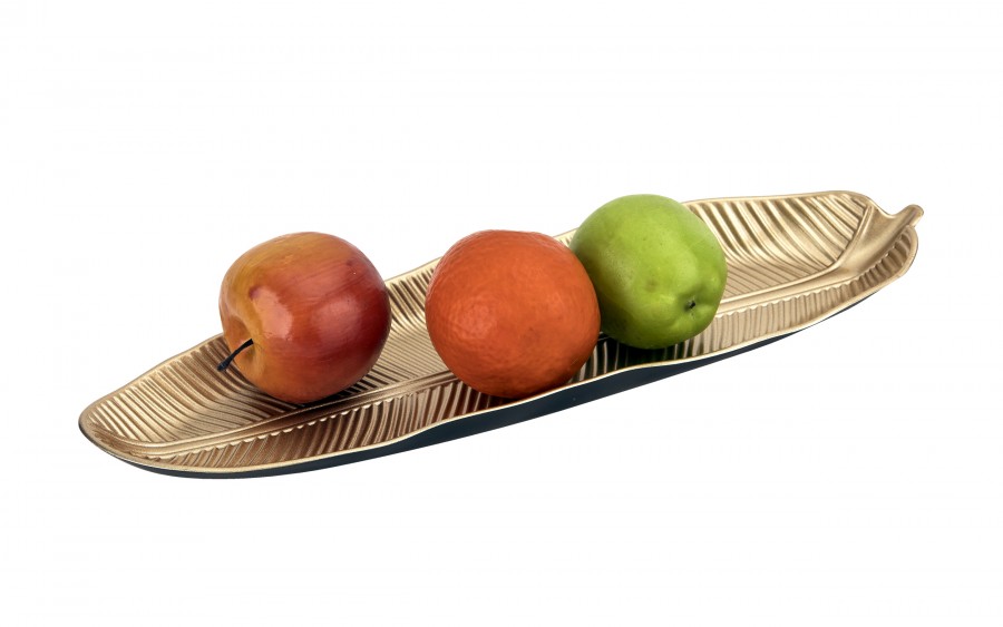 Taca dekoracyna 40x13x3 cm złoty liść