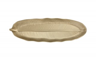 Taca dekoracyjna 50x16x3 cm złoty liść
