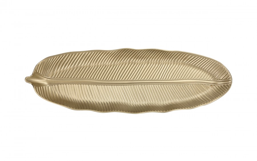 Taca dekoracyjna 50x16x3 cm złoty liść