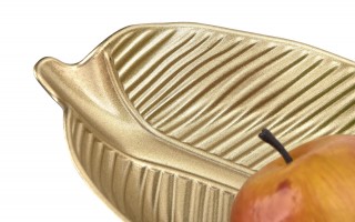 Taca dekoracyjna 50x16x3 cm złoty liść