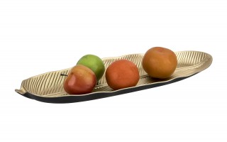 Taca dekoracyjna 50x16x3 cm złoty liść