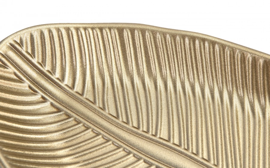 Taca dekoracyjna 50x16x3 cm złoty liść