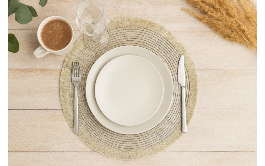 Mata na stół okrągła 38 cm Hawai kremowa