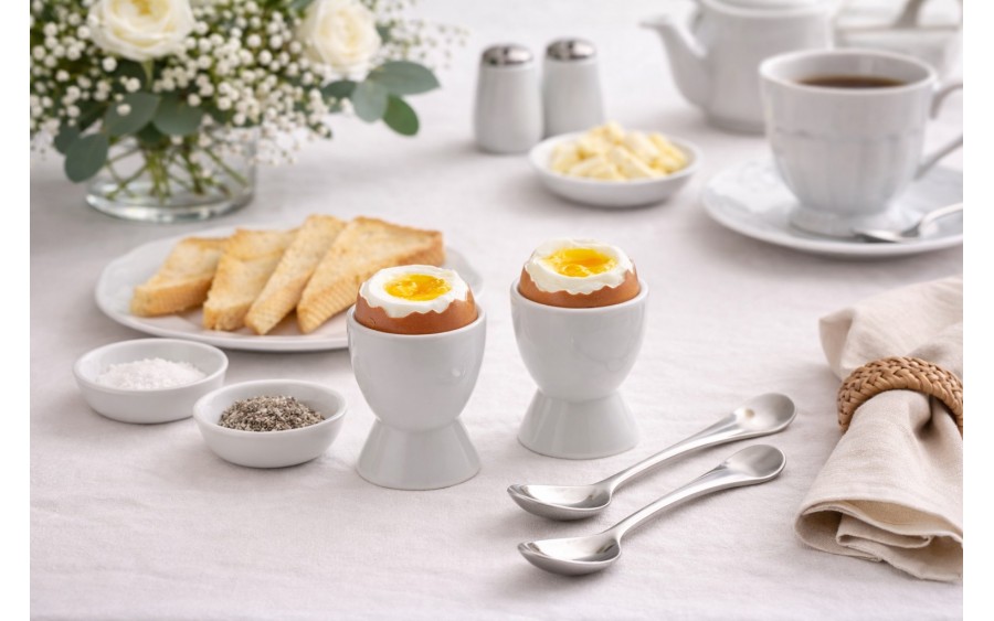 2 x Kieliszki do jajek PODSTAWKI DO JAJ + ŁYŻECZKI