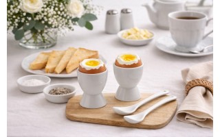 2 x Kieliszki do jajek PODSTAWKI DO JAJ + ŁYŻECZKI