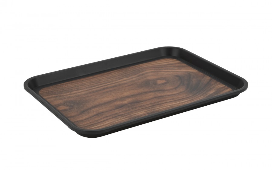 Taca plastikowa antypoślizgowa 41x30 cm wz. Wooden