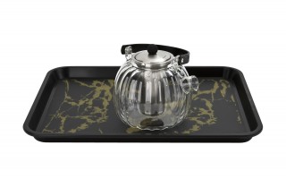 Taca plastikowa antypoślizgowa 44x35 cm wz. Marmur