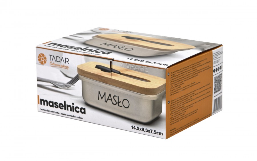 Maselniczka stalowa z pokrywką i nożykiem Tadar 464789