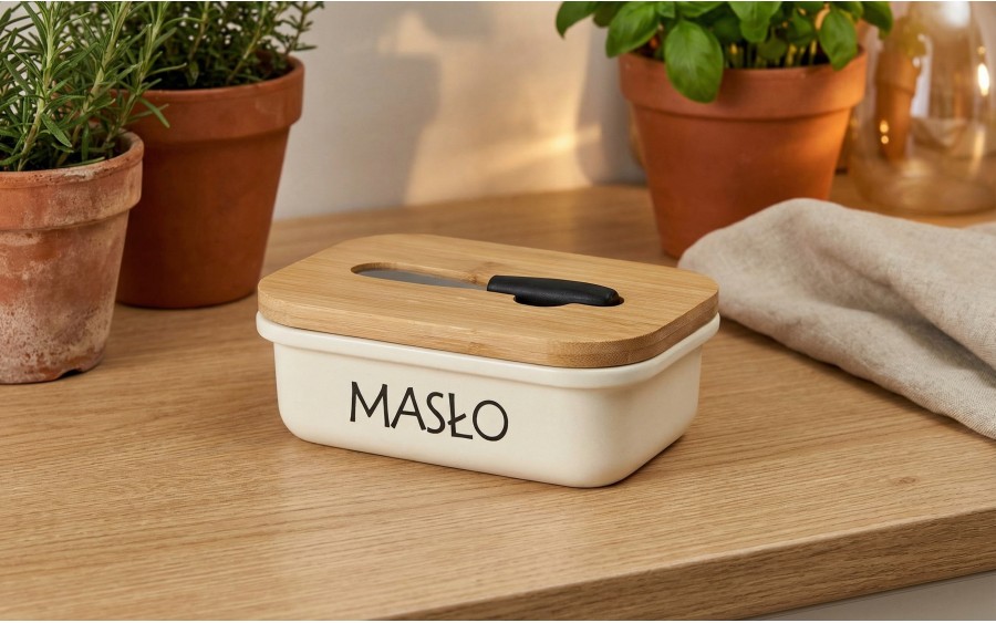 Maselniczka stalowa z pokrywką i nożykiem Tadar 464789