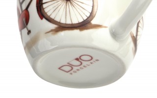 Kubek porcelanowy 460 ml Rower serce w koszyczku