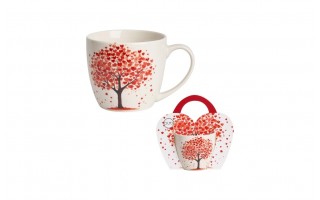 Kubek porcelanowy 460 ml Drzewo w koszyczku