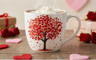 Kubek porcelanowy 460 ml Drzewo w koszyczku