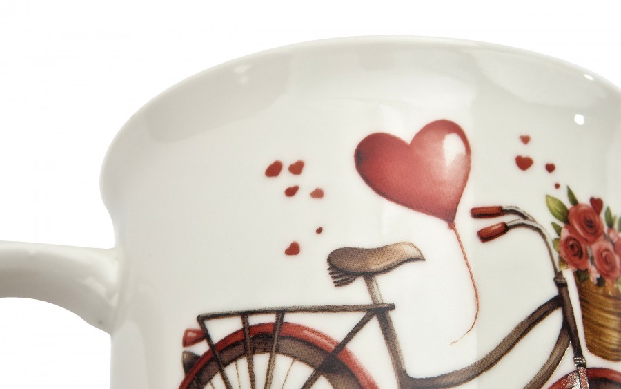 Kubek porcelanowy 650 ml Rower serce