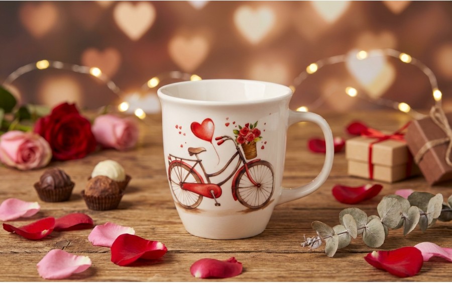 Kubek porcelanowy 650 ml Rower serce
