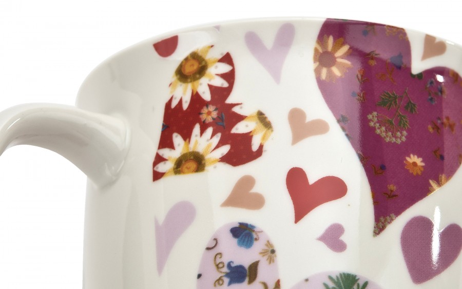 Kubek porcelanowy 650 ml Różowe Serca