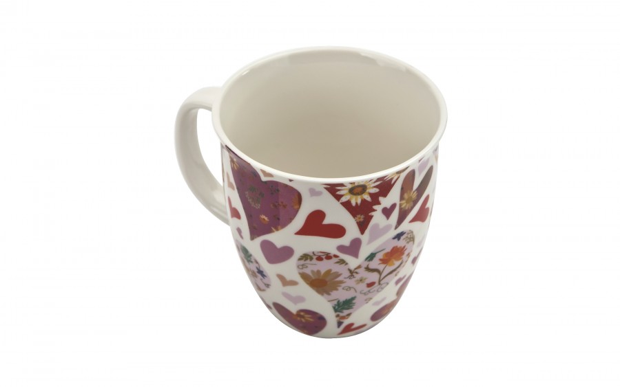Kubek porcelanowy 650 ml Różowe Serca