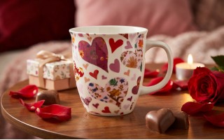 Kubek porcelanowy 650 ml Różowe Serca