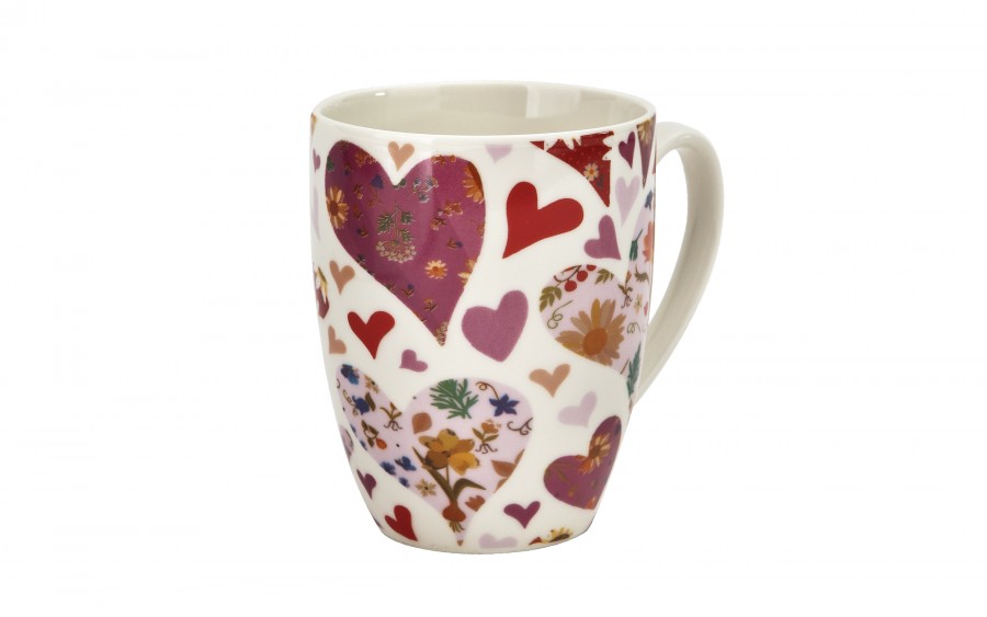 Kubek classic 360 ml z zaparzaczem Różowe Serca