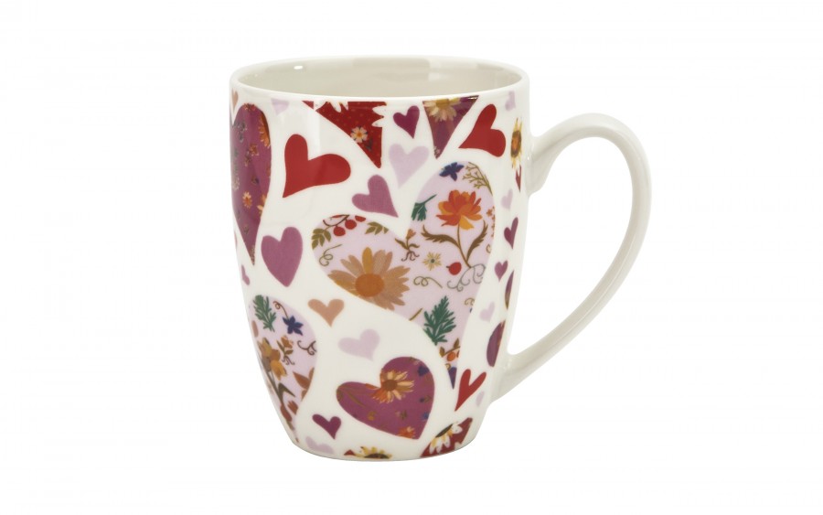 Kubek classic 360 ml z zaparzaczem Różowe Serca