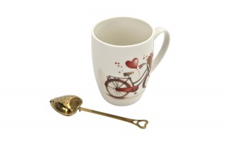 Kubek classic 360 ml z zaparzaczem Rower Serce