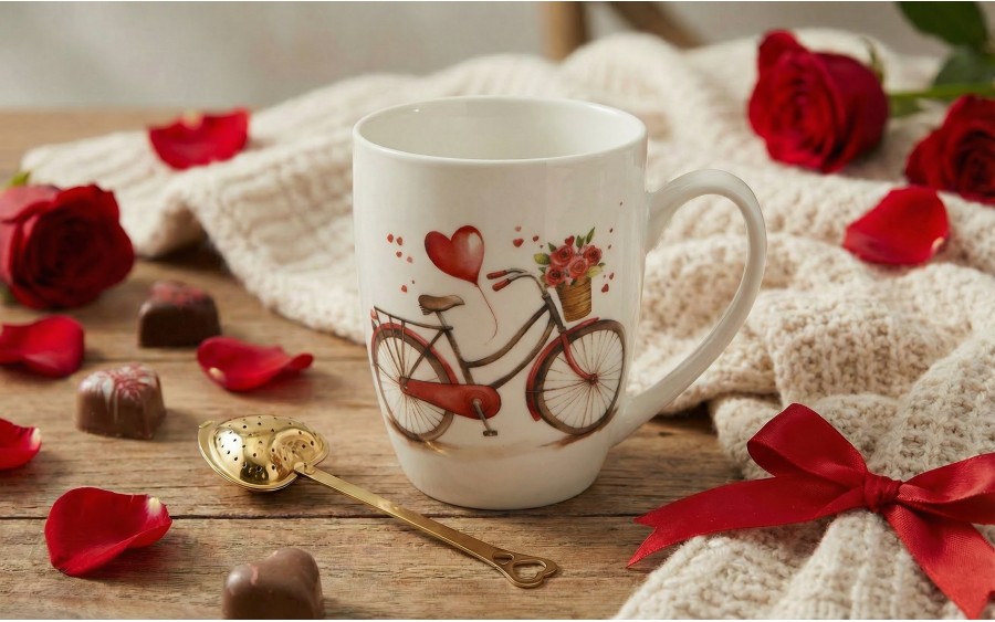 Kubek classic 360 ml z zaparzaczem Rower Serce