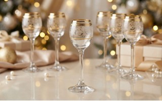 Zestaw 6 kieliszków do likieru 50 ml Dolce Vita Gold